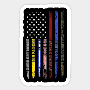 First Responders Hero Flag Nurse EMS Police Fire Military Sticker